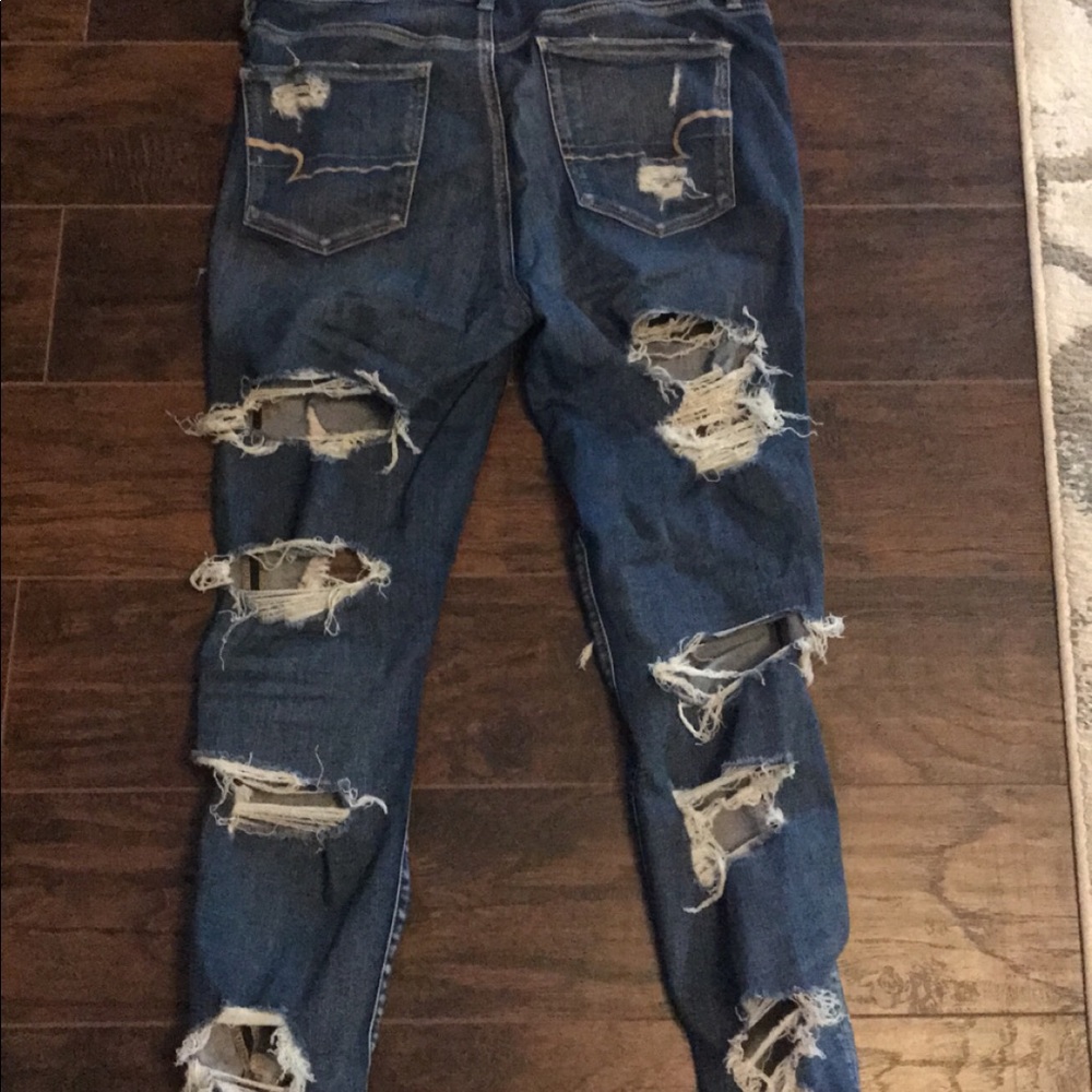 American eagle destroyed super stretch jeans sz 14